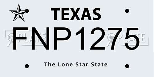 FNP1275 Texas License Plate