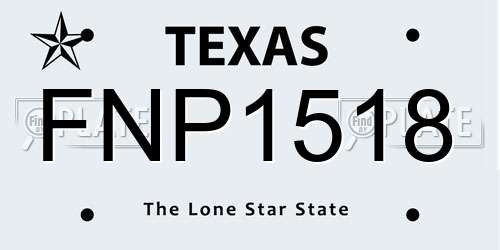 FNP1518 Texas License Plate