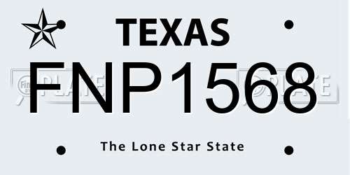 FNP1568 Texas License Plate