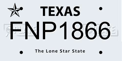 FNP1866 Texas License Plate