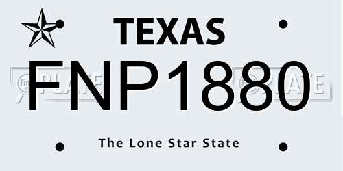 FNP1880 Texas License Plate