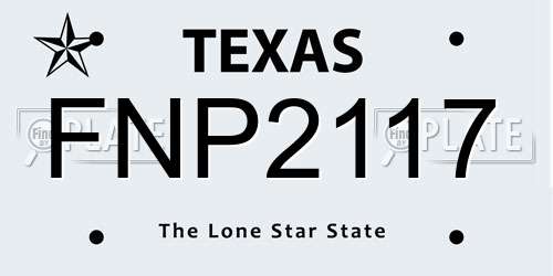 FNP2117 Texas License Plate