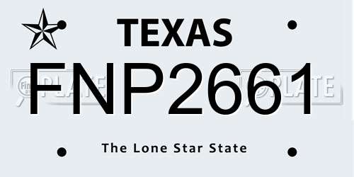 FNP2661 Texas License Plate