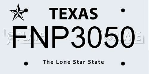 FNP3050 Texas License Plate