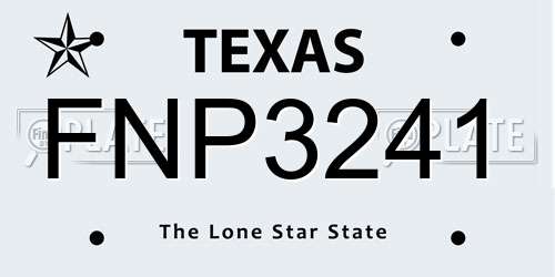 FNP3241 Texas License Plate