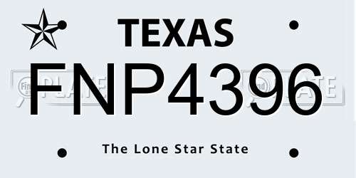 FNP4396 Texas License Plate