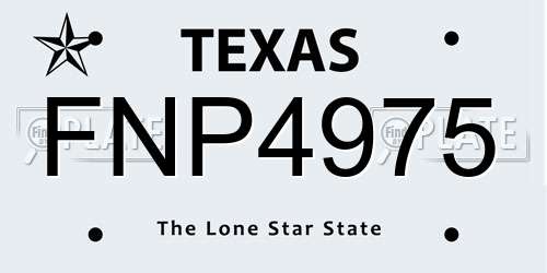 FNP4975 Texas License Plate