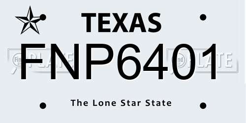 FNP6401 Texas License Plate