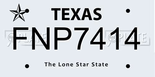 FNP7414 Texas License Plate