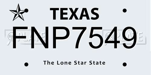 FNP7549 Texas License Plate