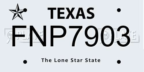 FNP7903 Texas License Plate