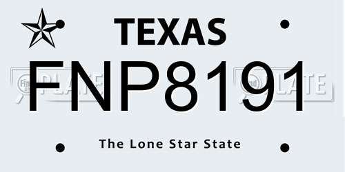 FNP8191 Texas License Plate