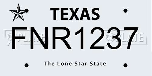 FNR1237 Texas License Plate