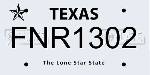 FNR1302 Texas License Plate