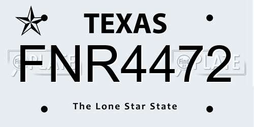 FNR4472 Texas License Plate