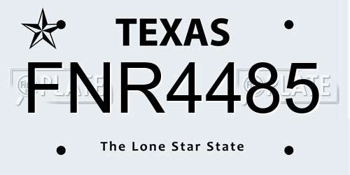 FNR4485 Texas License Plate