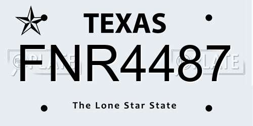 FNR4487 Texas License Plate