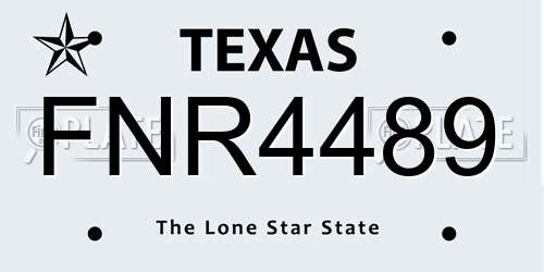 FNR4489 Texas License Plate