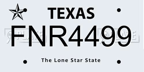 FNR4499 Texas License Plate