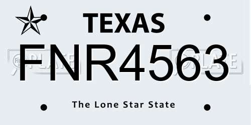 FNR4563 Texas License Plate