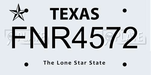 FNR4572 Texas License Plate