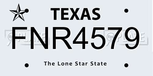 FNR4579 Texas License Plate
