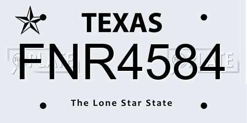 FNR4584 Texas License Plate