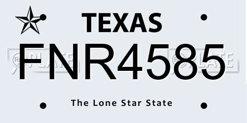 FNR4585 Texas License Plate