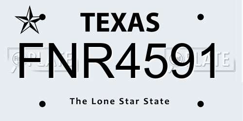 FNR4591 Texas License Plate
