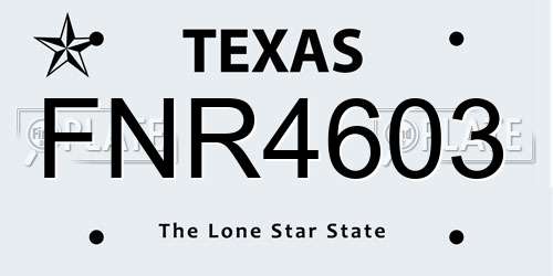 FNR4603 Texas License Plate