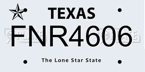 FNR4606 Texas License Plate