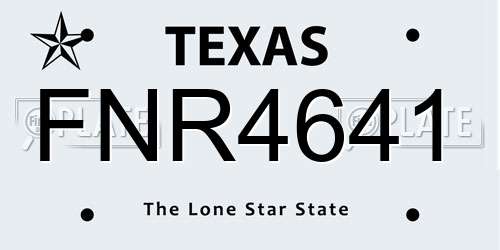 FNR4641 Texas License Plate