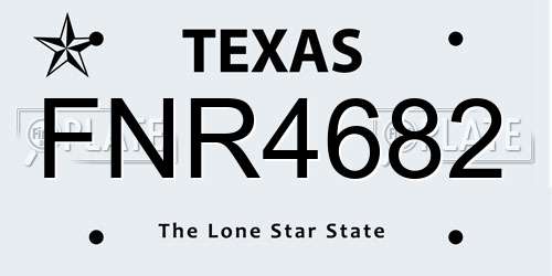 FNR4682 Texas License Plate