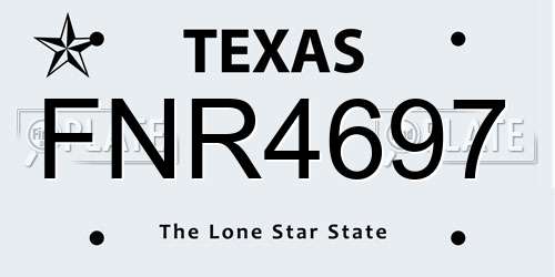 FNR4697 Texas License Plate