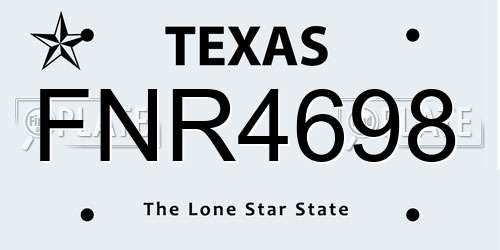 FNR4698 Texas License Plate