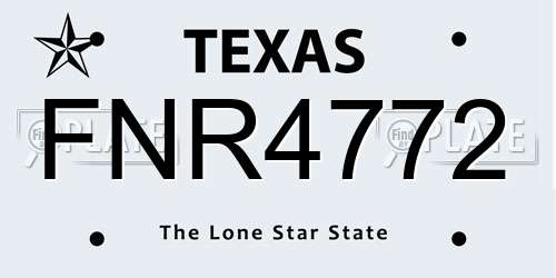 FNR4772 Texas License Plate
