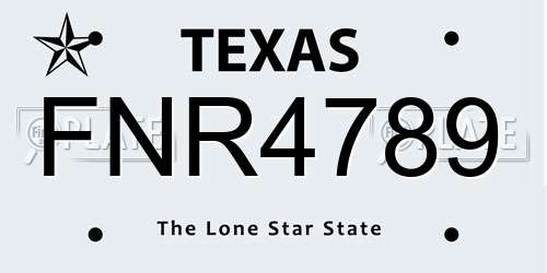 FNR4789 Texas License Plate