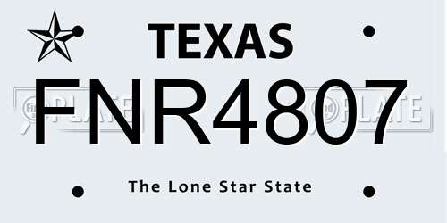 FNR4807 Texas License Plate