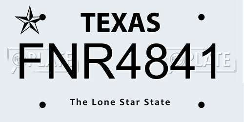 FNR4841 Texas License Plate
