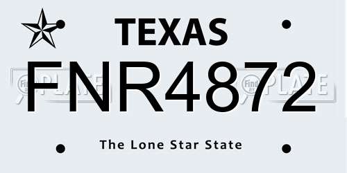 FNR4872 Texas License Plate