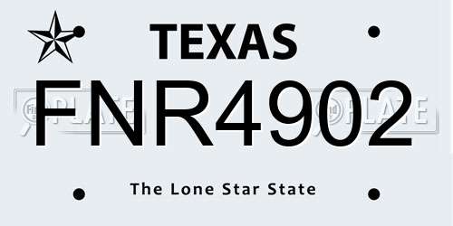 FNR4902 Texas License Plate