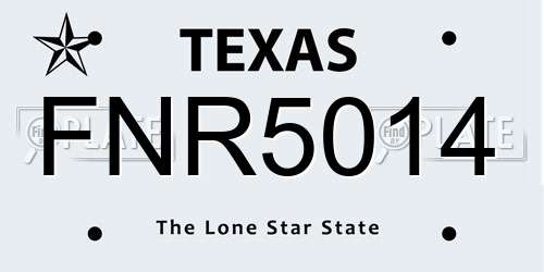 FNR5014 Texas License Plate