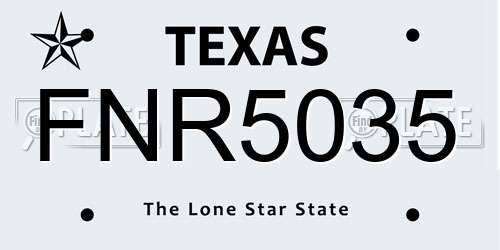 FNR5035 Texas License Plate