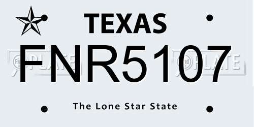 FNR5107 Texas License Plate