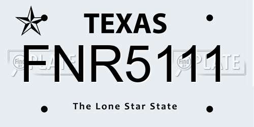 FNR5111 Texas License Plate