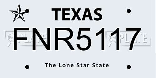 FNR5117 Texas License Plate