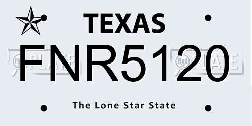 FNR5120 Texas License Plate