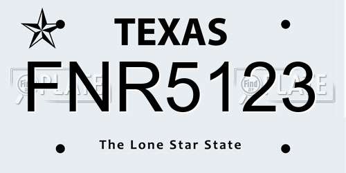 FNR5123 Texas License Plate