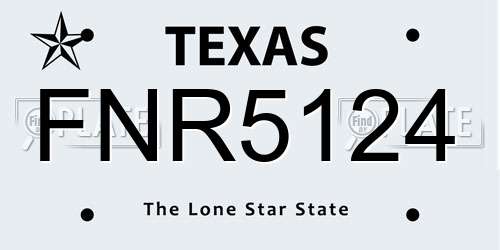 FNR5124 Texas License Plate