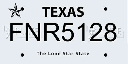 FNR5128 Texas License Plate